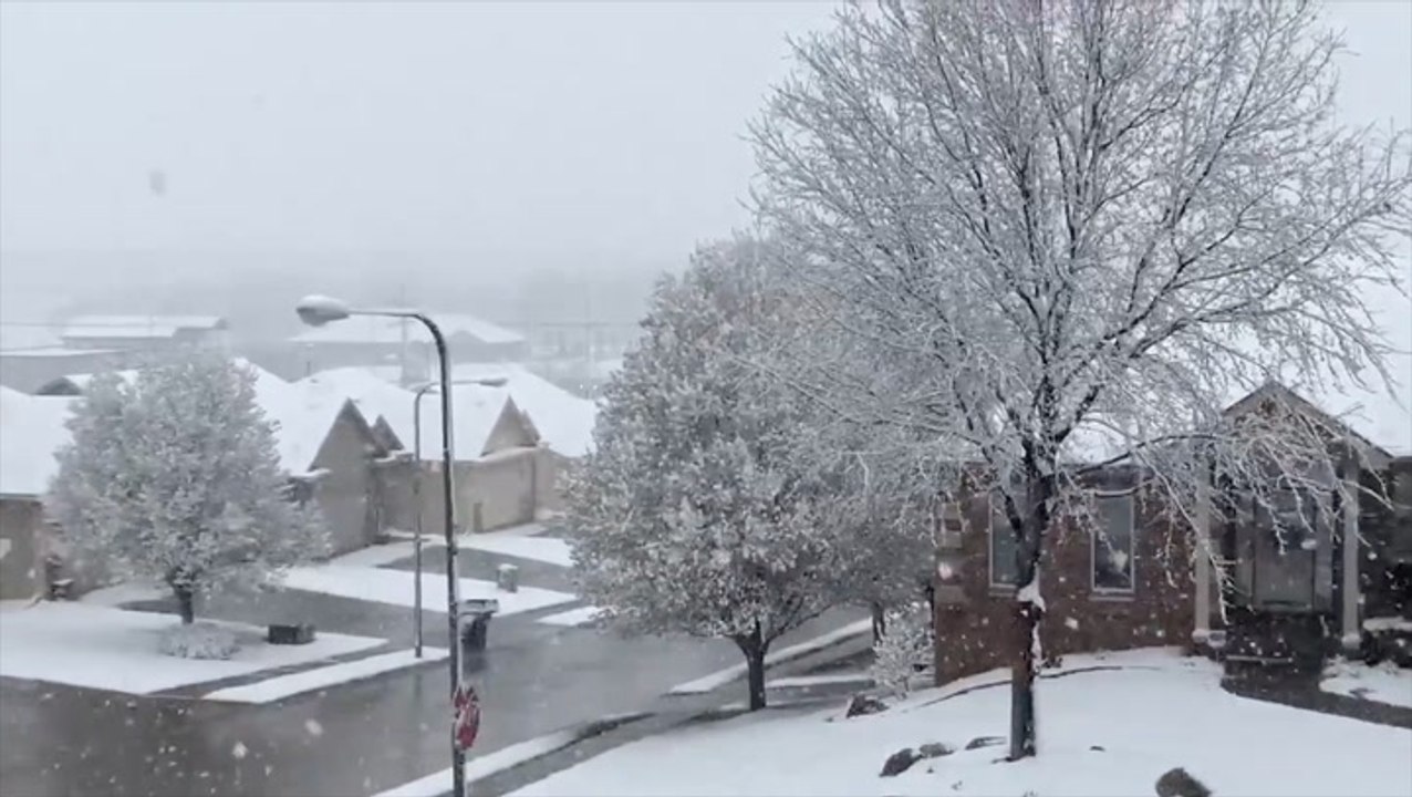 Snow dump covers town in white