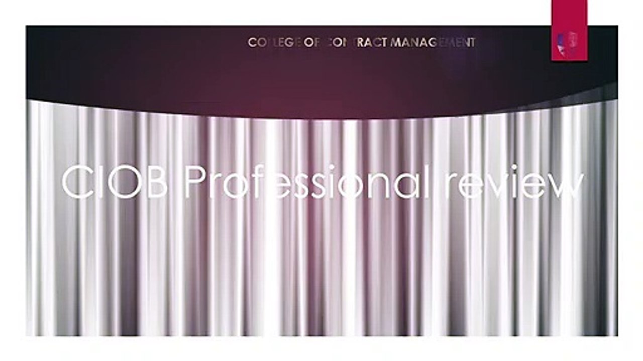 Why ciob professional review example pdf important