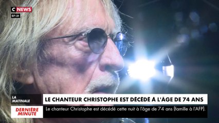 Le chanteur Christophe est mort à l'âge de 74 ans
