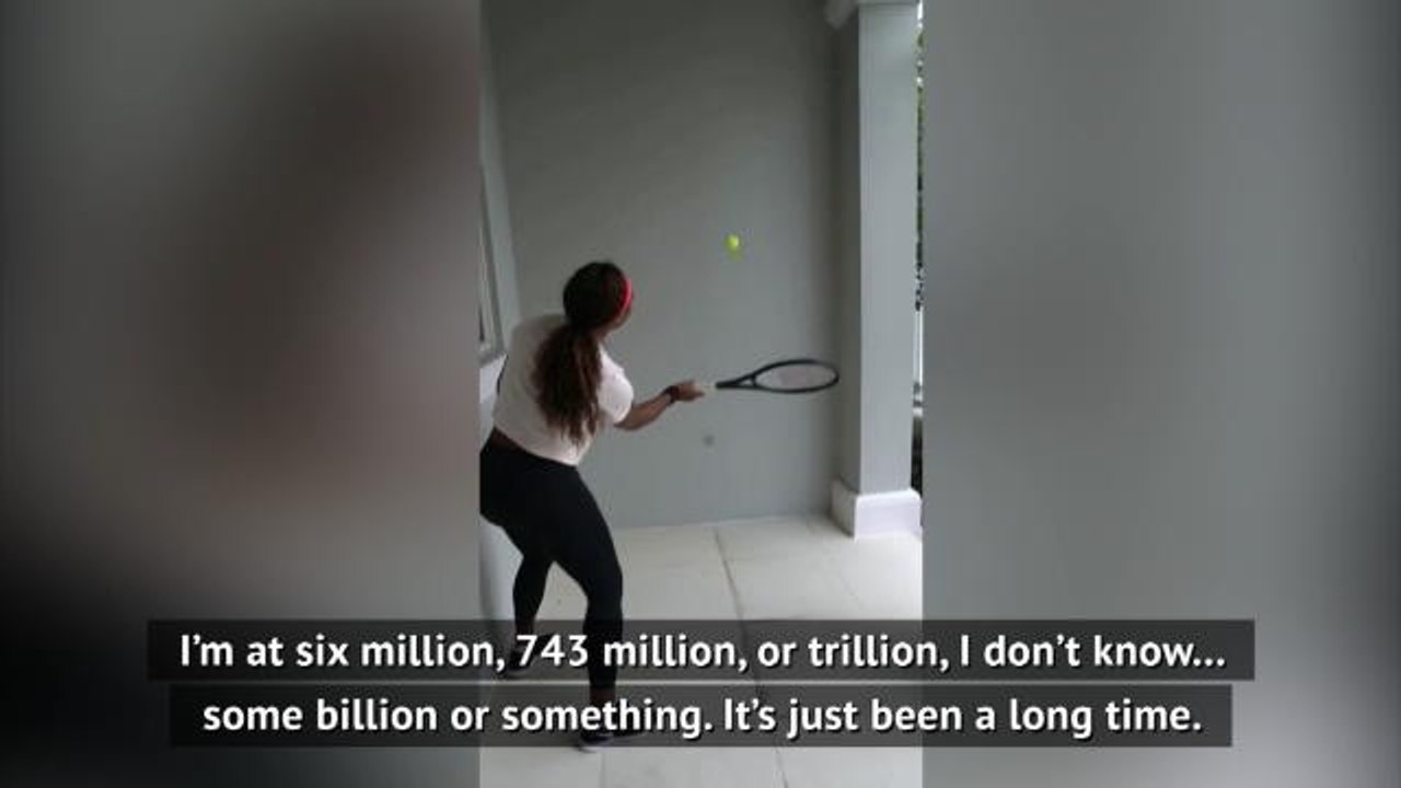Serena has fun with Federer's 'wall challenge'