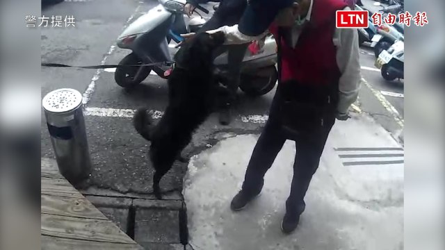 當街猛叫「LULU」有事嗎？ 暖警秒變「馴獸師」喚回民眾愛犬(警方提供)
