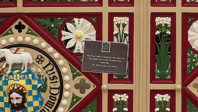 The Piece Hall turning blue for NHS staff and key workers
