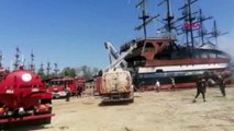 ANTALYA'nın Manavgat ilçesinde, bakımı yapılan gezi teknesinde yangın çıktı-2