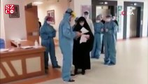 Corona virüsü yenen 75 yaşındaki Gülname teyze penguen dansı ile taburcu edildi