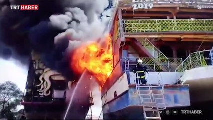 Manavgat'ta katamaran yangını