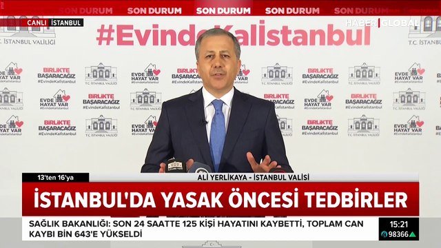 İstanbul Valisi Yerlikaya'dan sokağa çıkma yasağı öncesi önemli açıklama