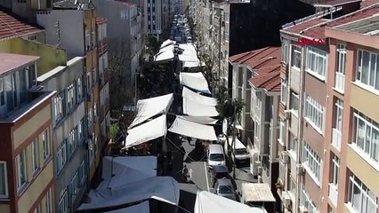 FATİH'TE PAZARDA DİKKAT ÇEKEN KALABALIK