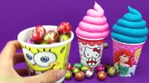 4 Play Doh Ice Cream Surprise Cups Spongebon Toy Story Hello Kitty Princess Surprise Toys