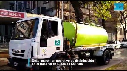 Desinfección en el Hospital de Niños de La Plata