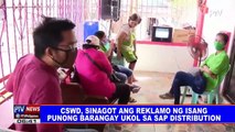 CSWD, sinagot ang reklamo ng isang punong barangay ukol sa SAP distribution