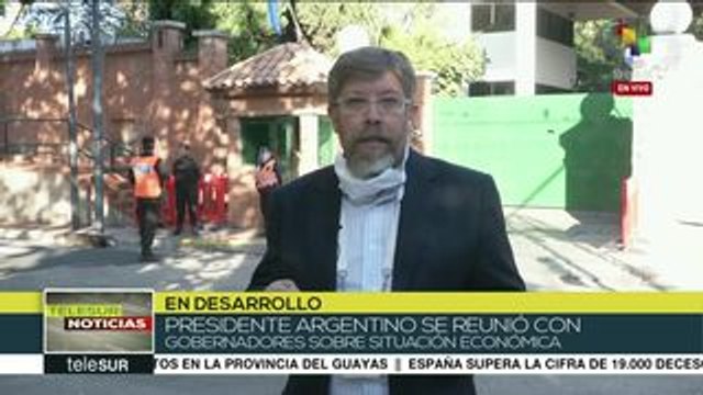 Reunión del presidente argentino con gobernadores sobre economía