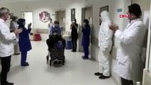 Karabük'te koronavirüs tedavisi gören kadın alkışlarla taburcu edildi