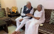 PM Modi Meets Mother Heeraben At Her Gandhinagar Residence