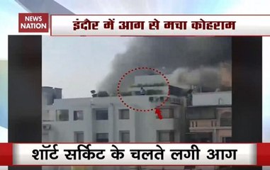 Watch: Youth Trapped At Roof Of Burning Indore Hotel