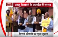 Congress MPs stage protests, sell potatoes outside Parliament