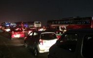 Massive traffic jam after farmers hit Delhi-Noida Flyway