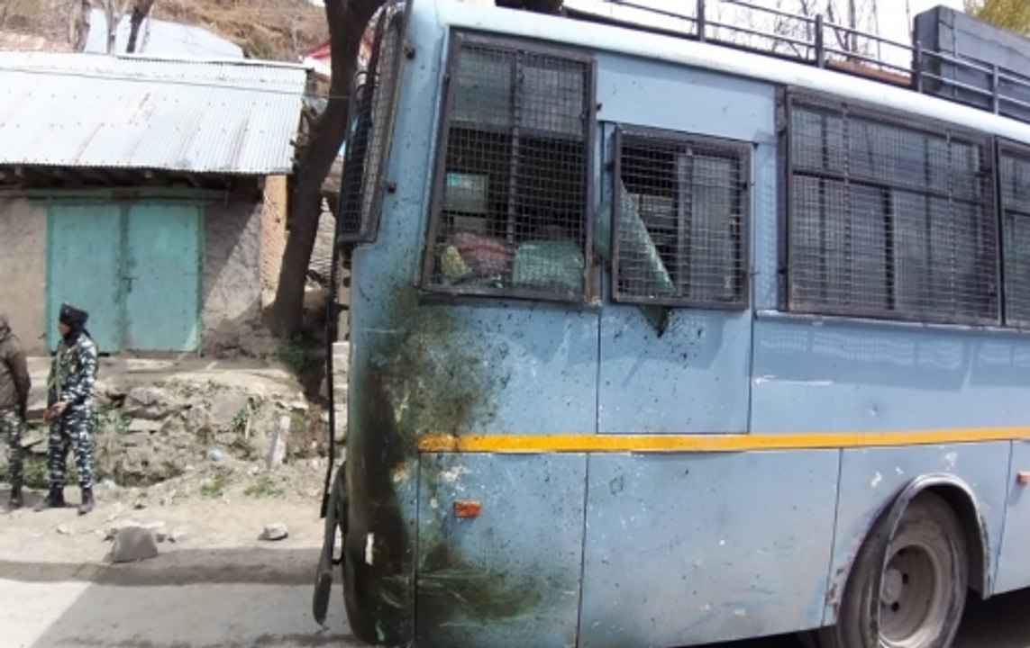 Narrow escape for CRPF bus as car explodes near Jawahar Tunnel