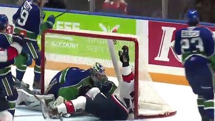 Nick Dorrington scores the first goal of his WHL career