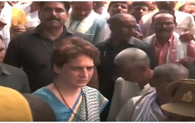 Priyanka reaches Umbha village to meet families of Sonbhadra violence