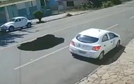 Massive Pothole Swallows A Car In Brazil, Video Goes Viral