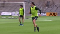 Zlatan trains with Swedish side Hammarby