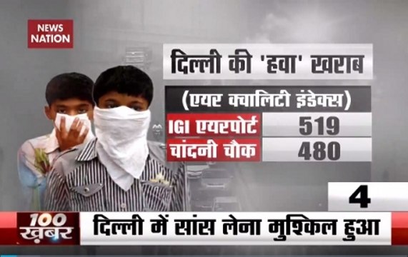 100 Khabar: Air Quality Index Stays At 'Severe' Level In Delhi-NCR