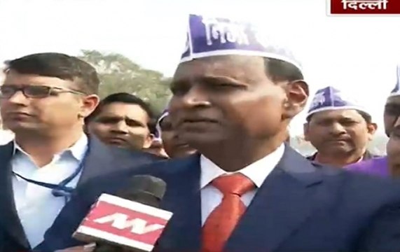 Former MP Udit Raj Leads Ramlila Maidan Protest Against Govt Policies