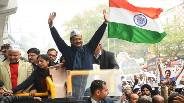 Delhi Assembly Elections: CM Arvind Kejriwal Holds Roadshow