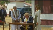 Donald Trump Writes Message In Visitors' Book At Sabarmati Ashram