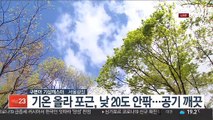 [날씨] 공기 깨끗, 포근한 봄날씨…휴일 전국 비