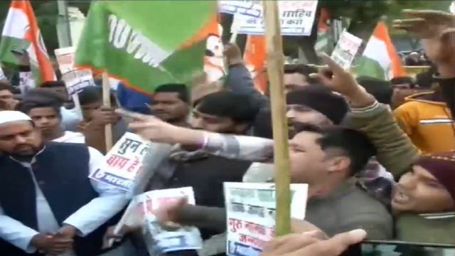 Nankana Sahib: Congress Protests Outside Pak High Commission In Delhi