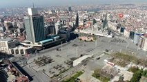 Tarihi Taksim Meydanı ve İstiklal Caddesi'nde sessizlik hakim