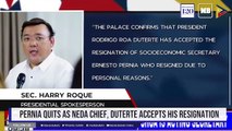 Pernia quits as NEDA chief, Duterte accepts his resignation