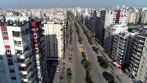 Adana'da cadde ve sokaklar boş kaldı - HAVADAN GÖRÜNTÜLERLE