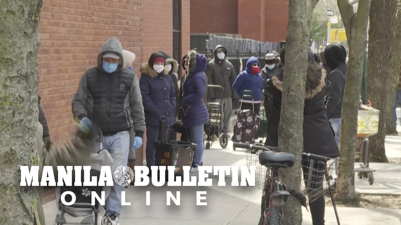 Residents in one of New York's hardest-hit areas line up for food