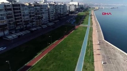 İZMİR HAVADAN GÖRÜNTÜLERLE SOKAĞA ÇIKMA YASAĞI SESSİZLİĞİ-2