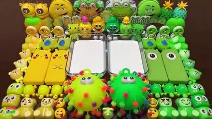 YELLOW Vs GREEN - Mixing Random Things Into Slime ! Satisfying Slime Videos #