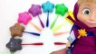 Learn Colors and Shapes with Play Doh Stars Lollipop Surprise Toys Kinder Joy