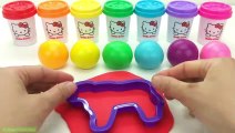 Learn Colors Hello Kitty Dough with Dinosaur Tool and Cookie Molds Surprise Eggs TROLLS Toy Story