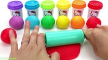 Learn Colors Hello Kitty Dough with Elmo Ice Cream Popsicles Clown Molds Surprise Toys Hello Kitty