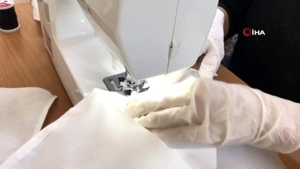 Muhtar ve Rus asıllı eşi seferberlik ilan etti, her gün bin maske üretiliyor