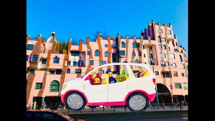 Download Video: PINK Art HOTEL Trip in FISHER PRICE SUV with Teletubbies Toys-