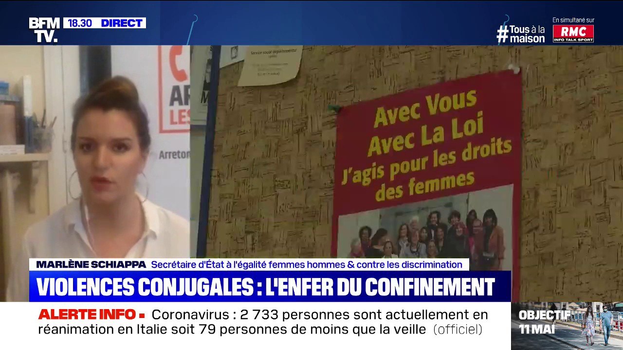 Violences conjugales: "On a 5 fois plus de signalements sur la plateforme du gouvernement", déclare Marlène Schiappa
