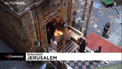 Coronavirus leaves Holy Sepulchre almost deserted on Saturday's Christian Orthodox Easter service