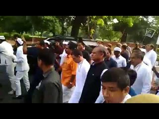 Congress President Rahul Gandhi March with several other opposition leaders