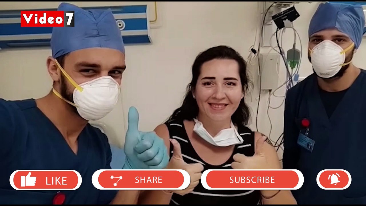 أجانب بمستشفى أبو خليفة بالإسماعيلية يشكرون الطاقم الطبى بعد علاجهم من كورونا