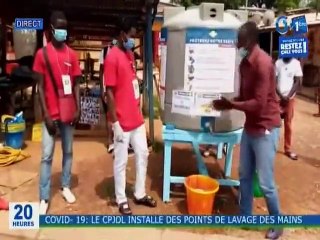 RTG / Covid 19 : Le CPJOL installe des points de lavage des mains dans les carrefours de la ville de Koulamoutou