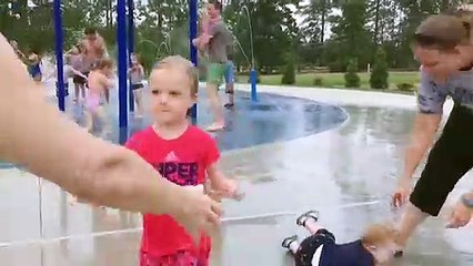 Funny Baby Playing With Water - Baby Outdoor Video