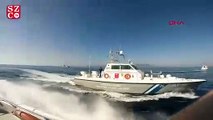 Türk karasularını ihlal eden Yunan sahil güvenlik botları böyle uzaklaştırıldı