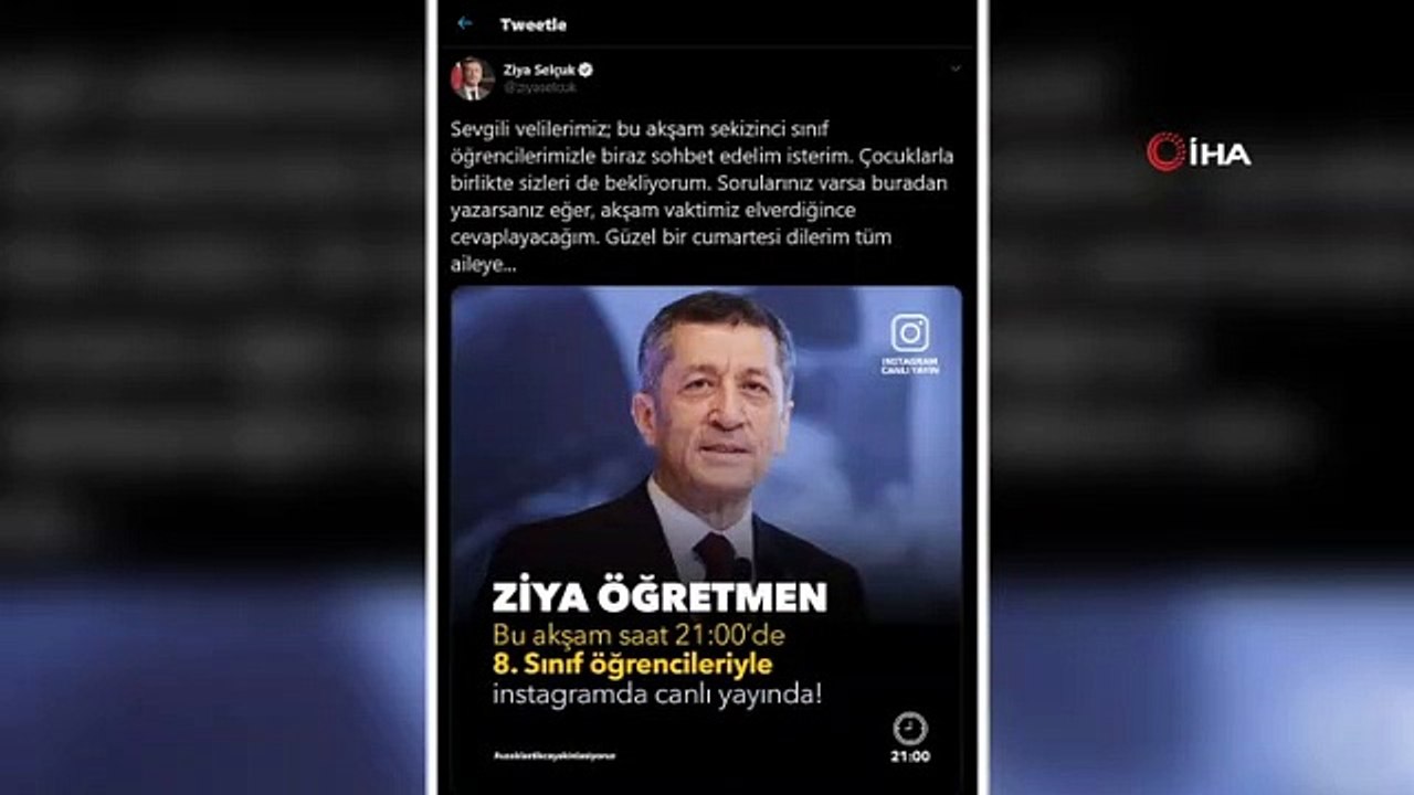 Bakan Selçuk'tan 8. sınıflarla özel canlı yayın